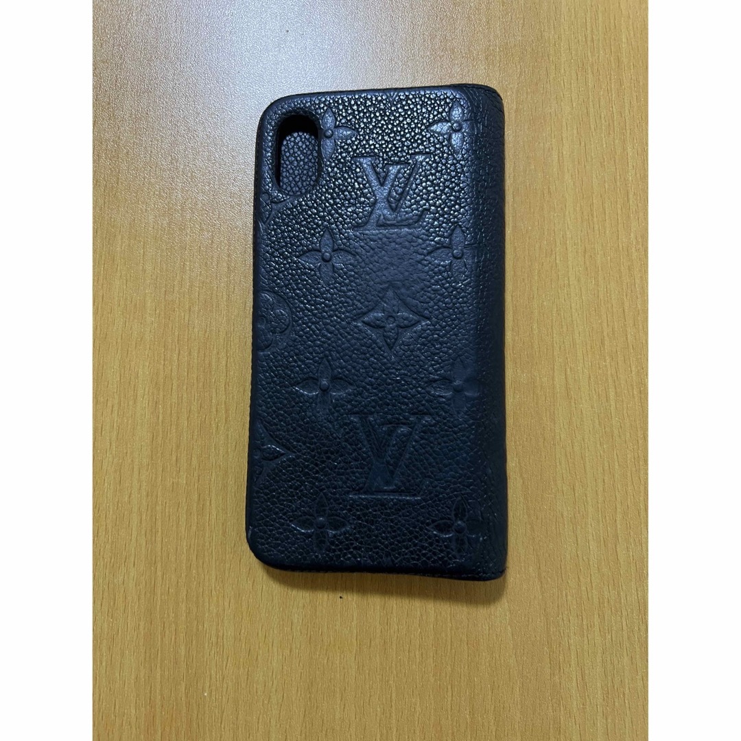 良品『USED』 LOUIS VUITTON ルイ・ヴィトン フォリオ M63586 携帯・スマホアクセサリー モノグラムアンプラント ブラック iPhone X/XS用