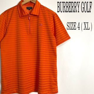 バーバリー(BURBERRY)の【美品】バーバリーゴルフ ハーフジップ ボーダー ポロ ゴルフウェア XL(ウエア)