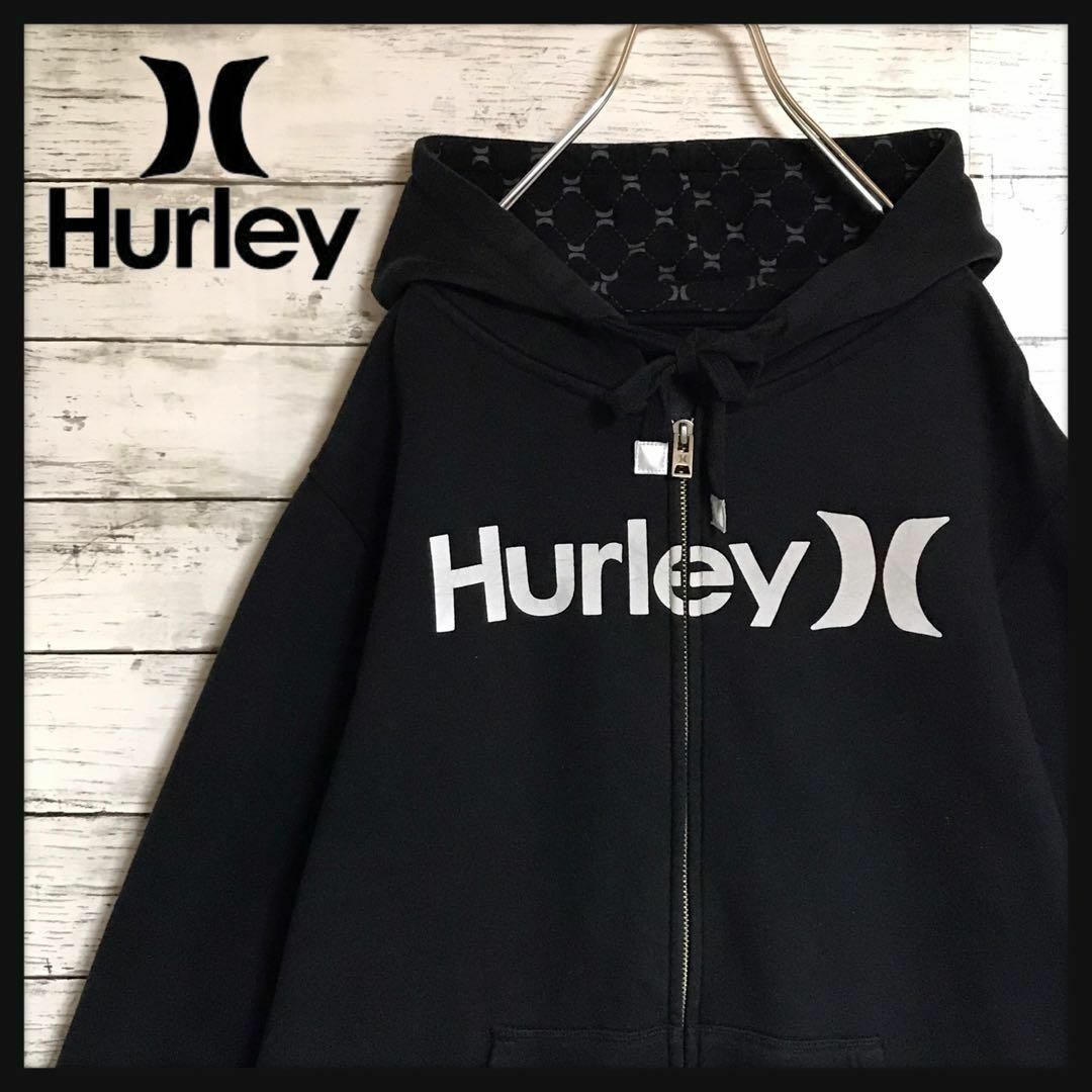 Hurley - 【美品】ハーレー センターデカロゴジップパーカー 裏起毛