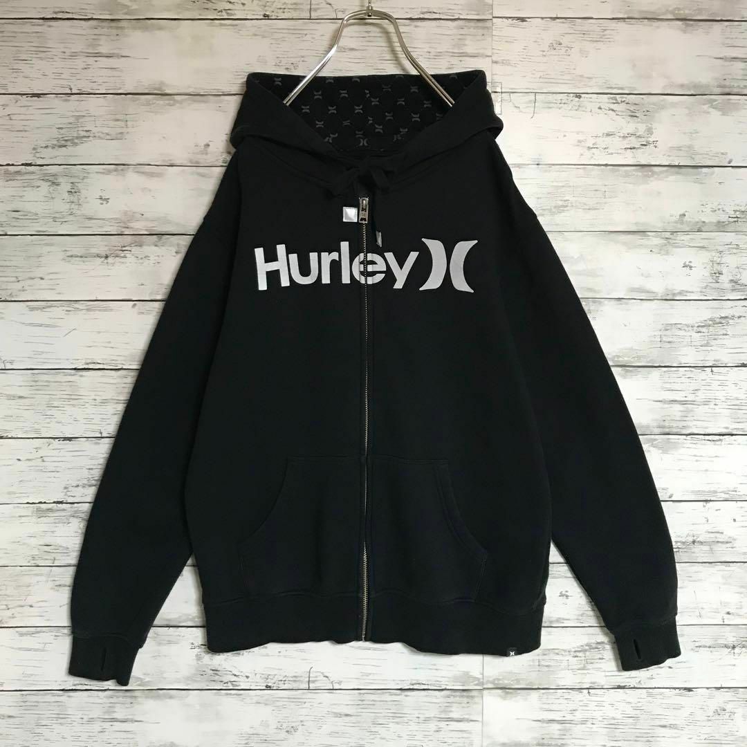 Hurley - 【美品】ハーレー センターデカロゴジップパーカー 裏起毛