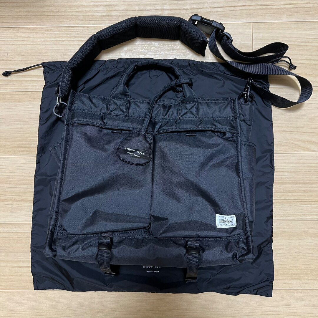 PORTER × HYKE 2WAY TOTE BAGトートバッグ ブラック 黒 PORTER × HYKE 2WAY TOTE BAGトートバッグ ブラック 黒