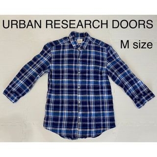 アーバンリサーチドアーズ(URBAN RESEARCH DOORS)のURBAN RESEARCH DOORS リネンシャツ ブルー チェック(シャツ)