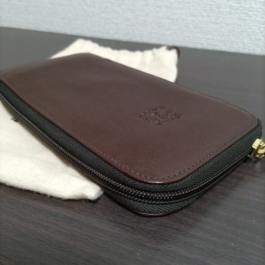 新品 イルビゾンテ 本革 レザー ウォレット ファスナー 財布 ブラウン