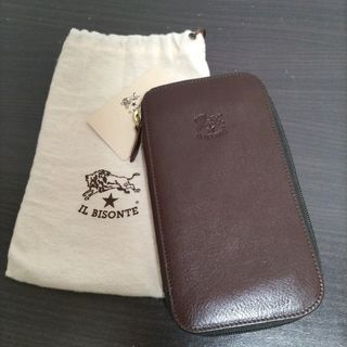 イルビゾンテ(IL BISONTE)の新品 イルビゾンテ 本革 レザー ウォレット ファスナー 財布 ブラウン 茶(長財布)