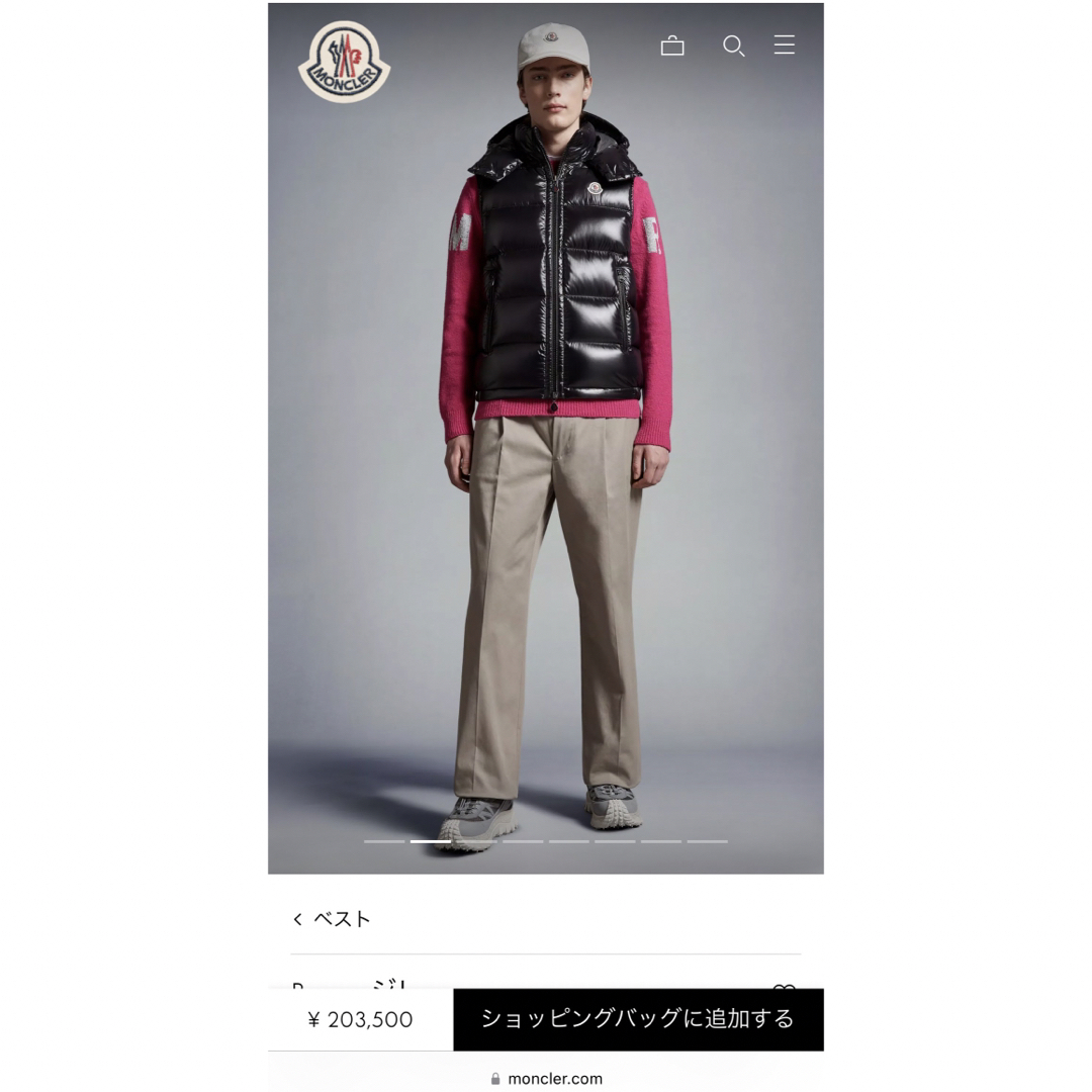 MONCLER(モンクレール)のモンクレール　Bormesジレ メンズのジャケット/アウター(ダウンベスト)の商品写真