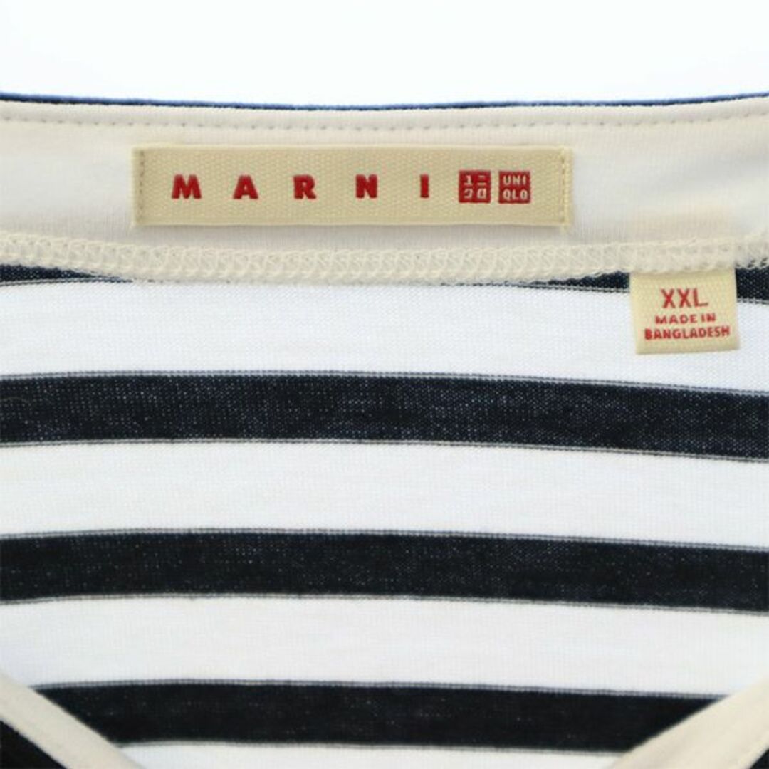 UNIQLO(ユニクロ)のユニクロ マルニコラボ ボーダー 半袖 ワンピース XXL UNIQLO MARNI ビッグサイズ レディース 【中古】  【230729】 レディースのワンピース(ミニワンピース)の商品写真