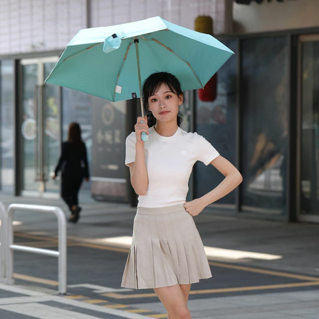 【色:ライトグリーン2】mamoru 折りたたみ傘 レディース 日傘 雨傘 晴雨 6