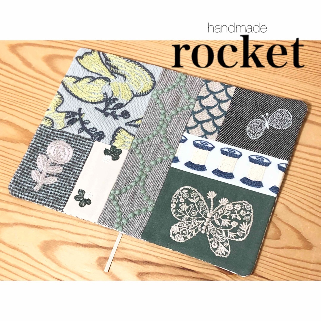 mina perhonen - ハンドメイド パッチワーク ブックカバー 手帳カバー ... ハンドメイド パッチワーク ブックカバー 手帳カバー 文庫本 ミナペルホネン 3