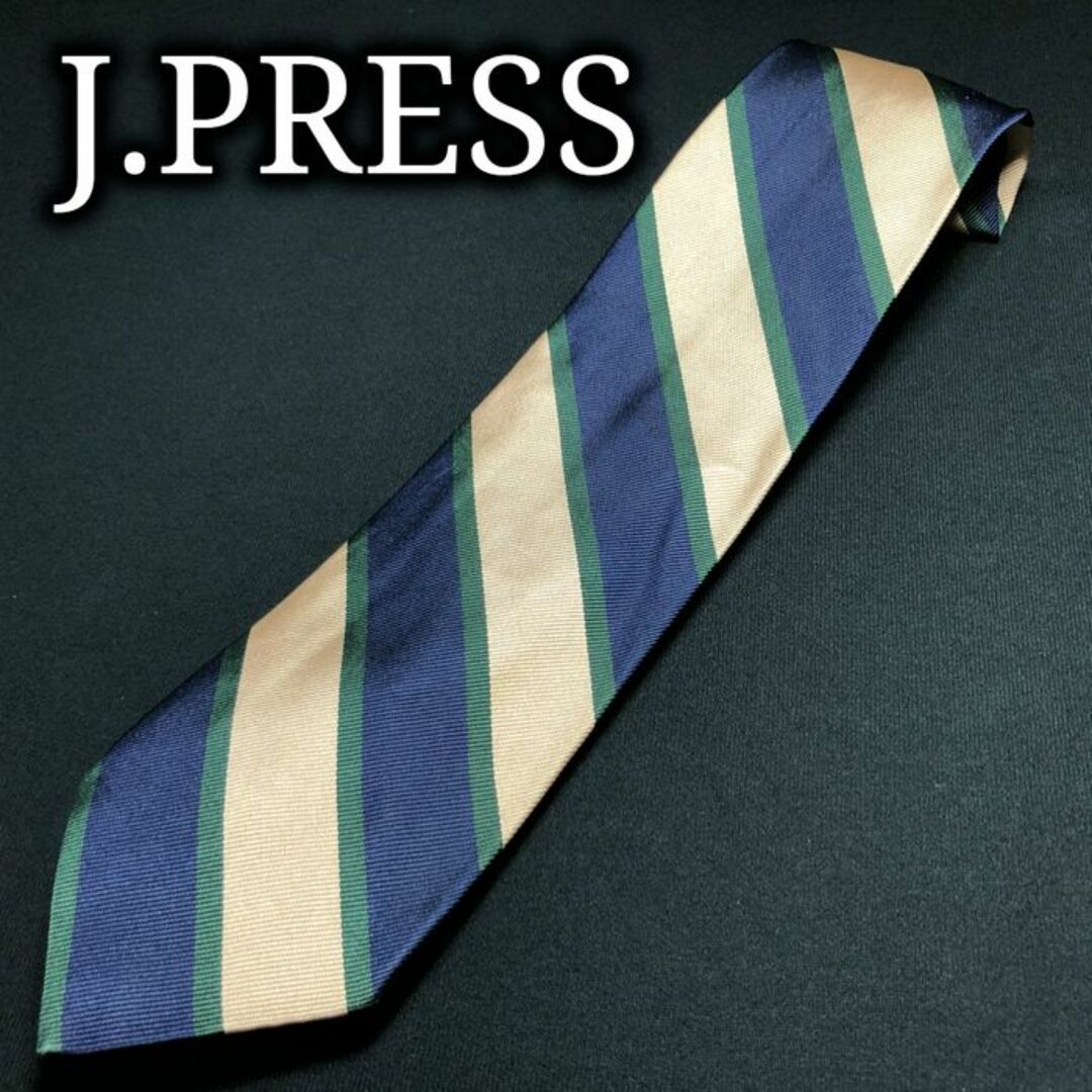 J.PRESS(ジェイプレス)のジェイプレス レジメンタル ネイビー ネクタイ A107-I16 メンズのファッション小物(ネクタイ)の商品写真