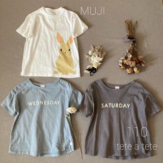 ムジルシリョウヒン(MUJI (無印良品))のテータテート✾ Tシャツ&無印良品うさぎTシャツ 合計3枚セット110(Tシャツ/カットソー)