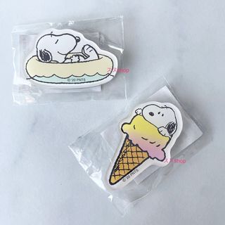 スヌーピー(SNOOPY)の新品未開封★ スヌーピー　マグネット磁石　【アイスクリーム・浮き輪】(キャラクターグッズ)