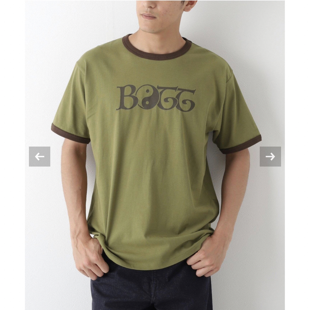 メンズbott 2y ringer tee XXL カーキ