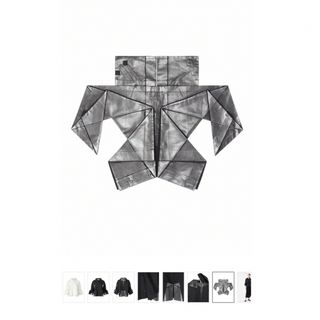 イッセイミヤケ(ISSEY MIYAKE)の‼️132.5白✖︎シルバー箔のブラウスジャケット(テーラードジャケット)