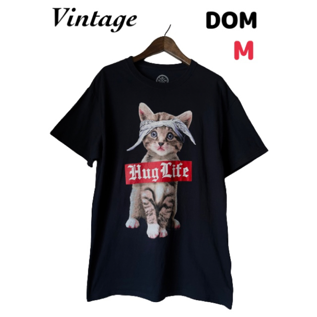 90's 90年代Vintage USDOM バンダナ猫 はちまき猫Tシャツ