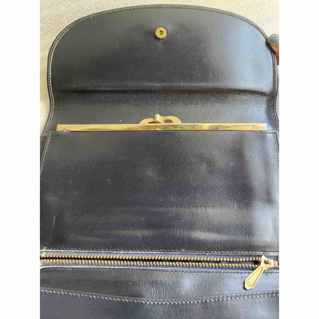レア希少 CELINE オールドセリーヌ 馬車金具レザー長財布 黒 本革