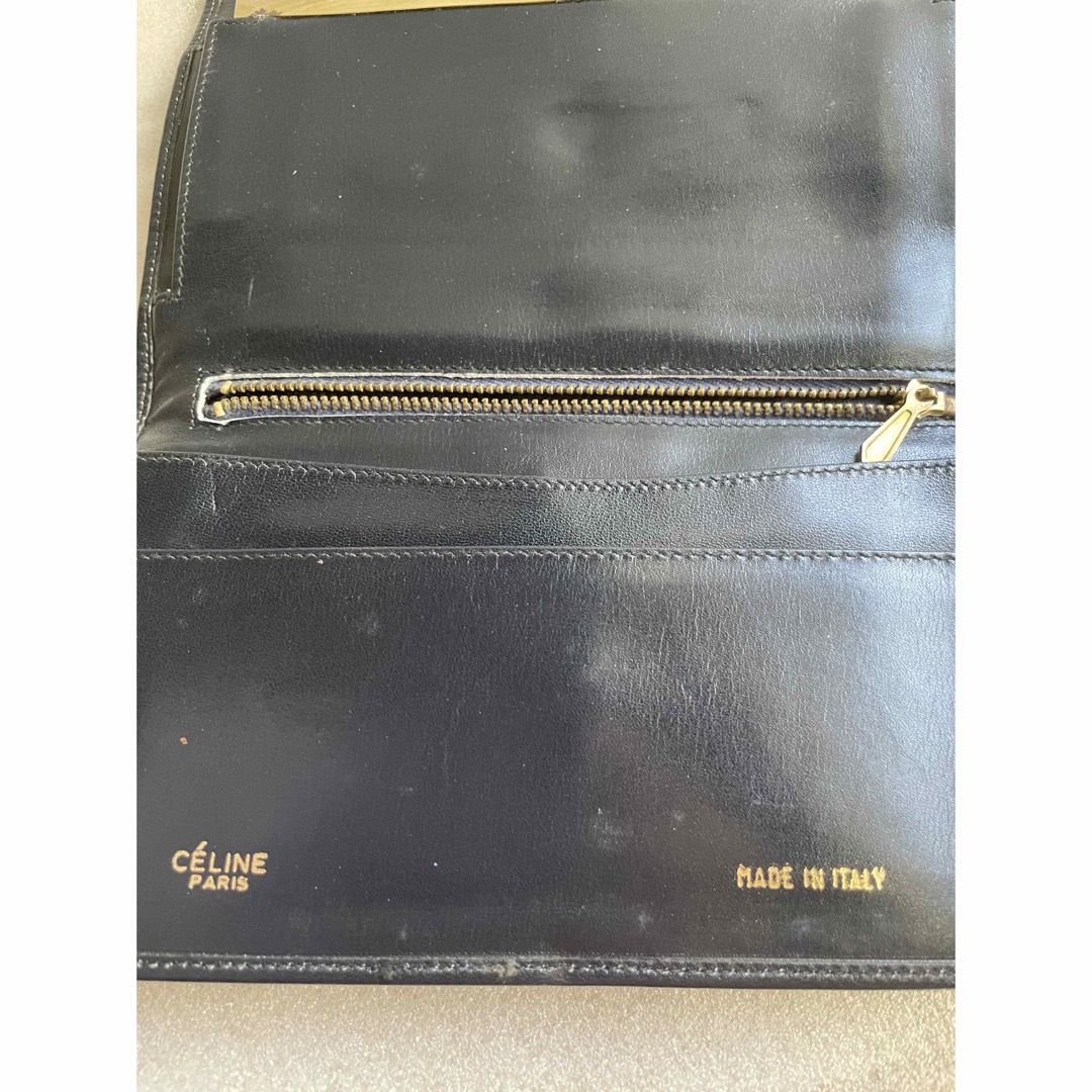 レア希少 CELINE オールドセリーヌ 馬車金具レザー長財布 黒 本革