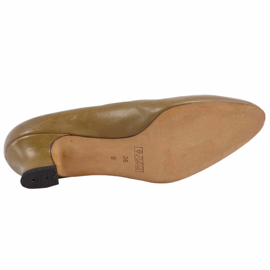 Gucci(グッチ)のVintage グッチ GUCCI パンプス ヒール ラウンドトゥ カーフレザー シューズ レディース 36B(23cm相当) ブラウン レディースの靴/シューズ(ハイヒール/パンプス)の商品写真
