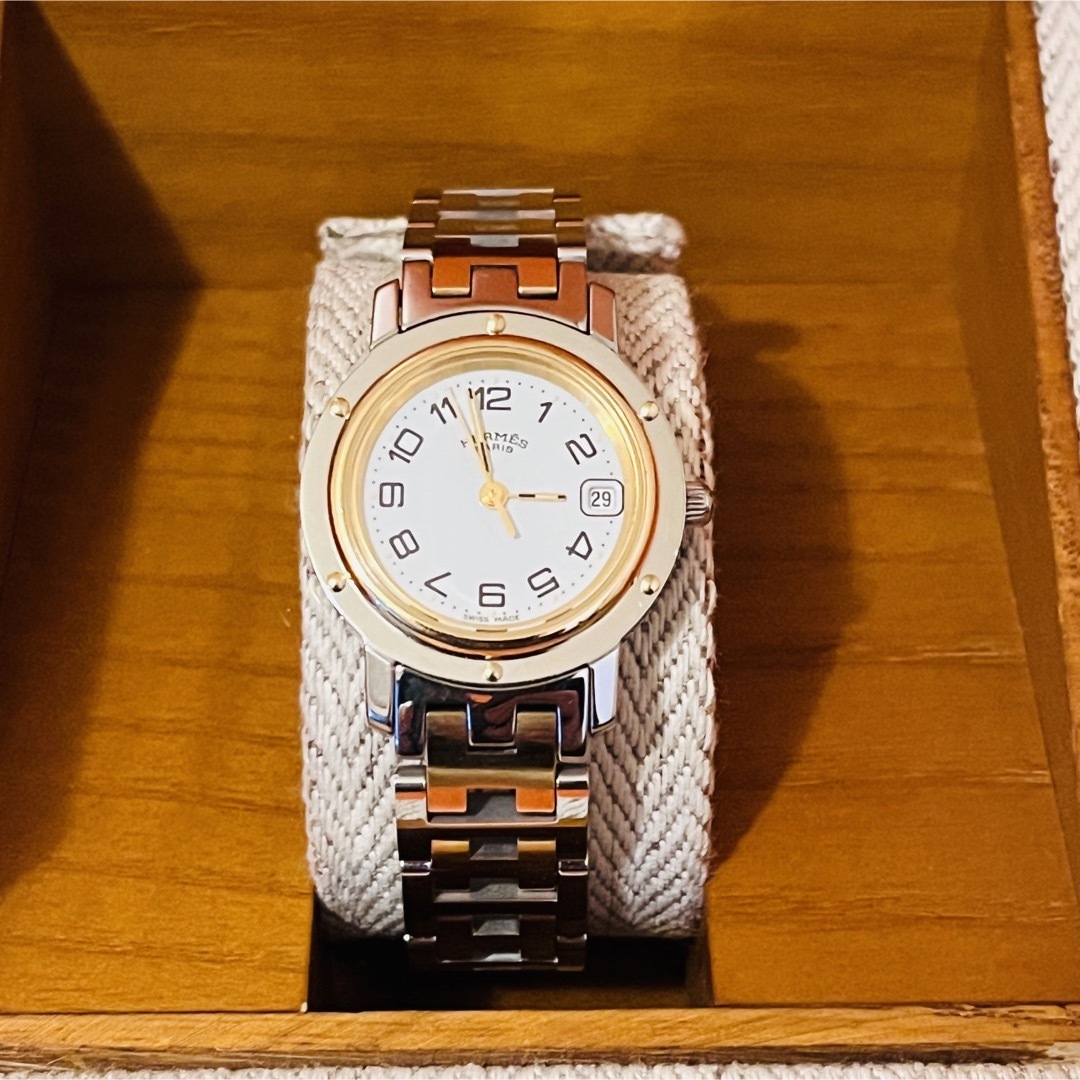 Hermes(エルメス)の【中古美品】エルメス クリッパー CL4.220 レディース 腕時計 電池交換済 レディースのファッション小物(腕時計)の商品写真