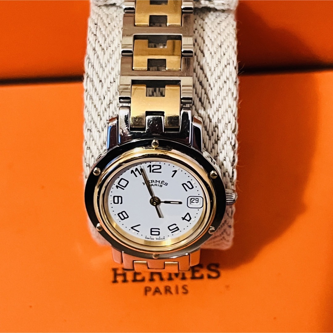 Hermes(エルメス)の【中古美品】エルメス クリッパー CL4.220 レディース 腕時計 電池交換済 レディースのファッション小物(腕時計)の商品写真