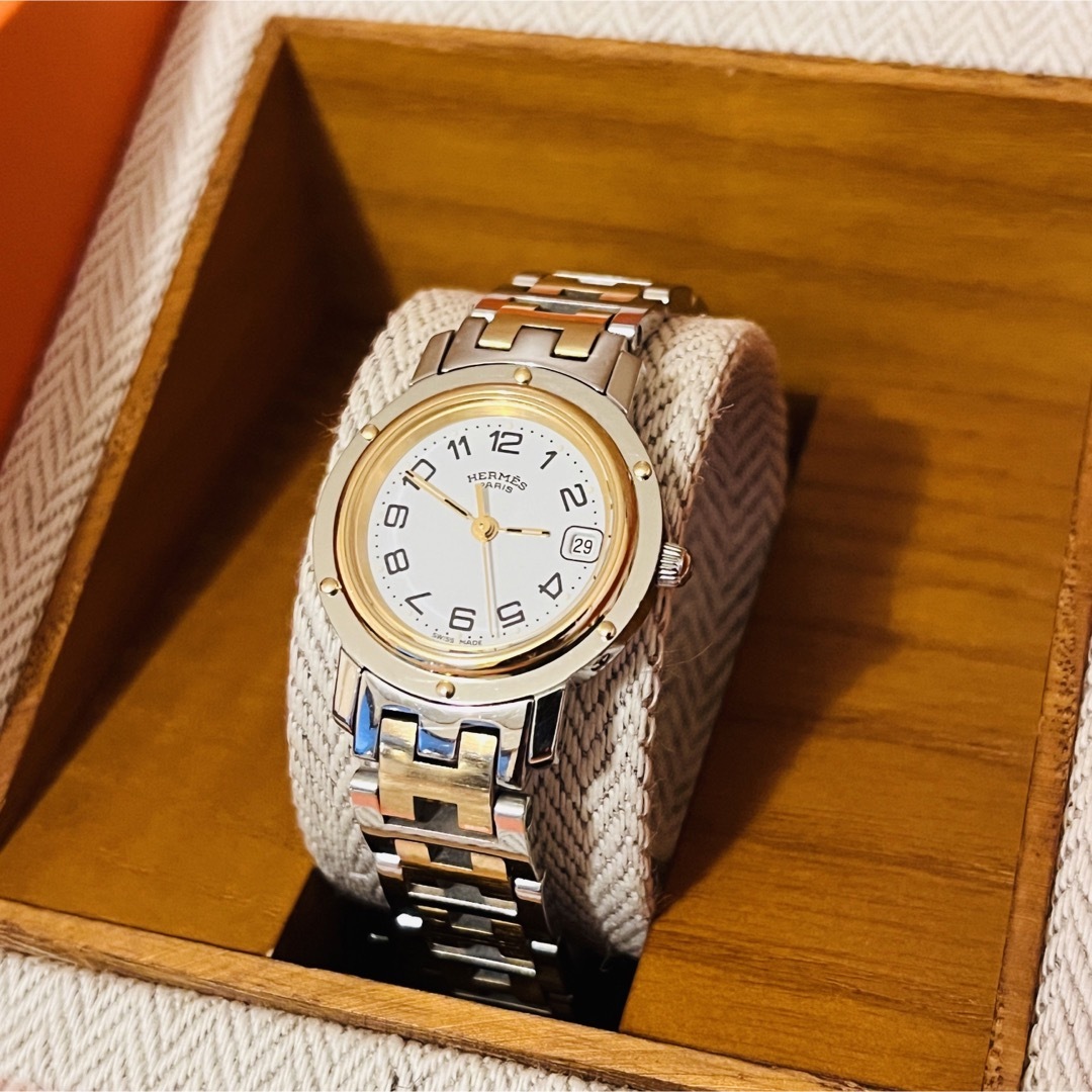 Hermes - 【中古美品】エルメス クリッパー CL4.220 レディース 腕時計