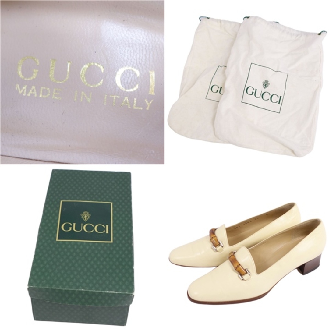 Gucci(グッチ)のVintage グッチ GUCCI パンプス ローファー ヒール バンブー カーフレザー シューズ レディース 36C(23cm相当) ベージュ レディースの靴/シューズ(ハイヒール/パンプス)の商品写真