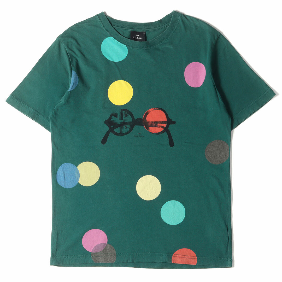 Paul Smith ポールスミス Tシャツ サイズ:M カラードット アイウェア プリント クルーネック Tシャツ グリーン トップス カットソー 半袖 【メンズ】