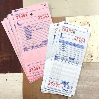 897・クリーニング伝票　アメリカ　ピンク　ホワイト　20枚セット(カード/レター/ラッピング)