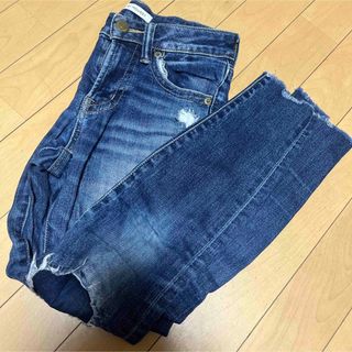 アズールバイマウジー(AZUL by moussy)のアズールバイマウジー　スキニー　デニム　ダメージジーンズ　　XS(スキニーパンツ)