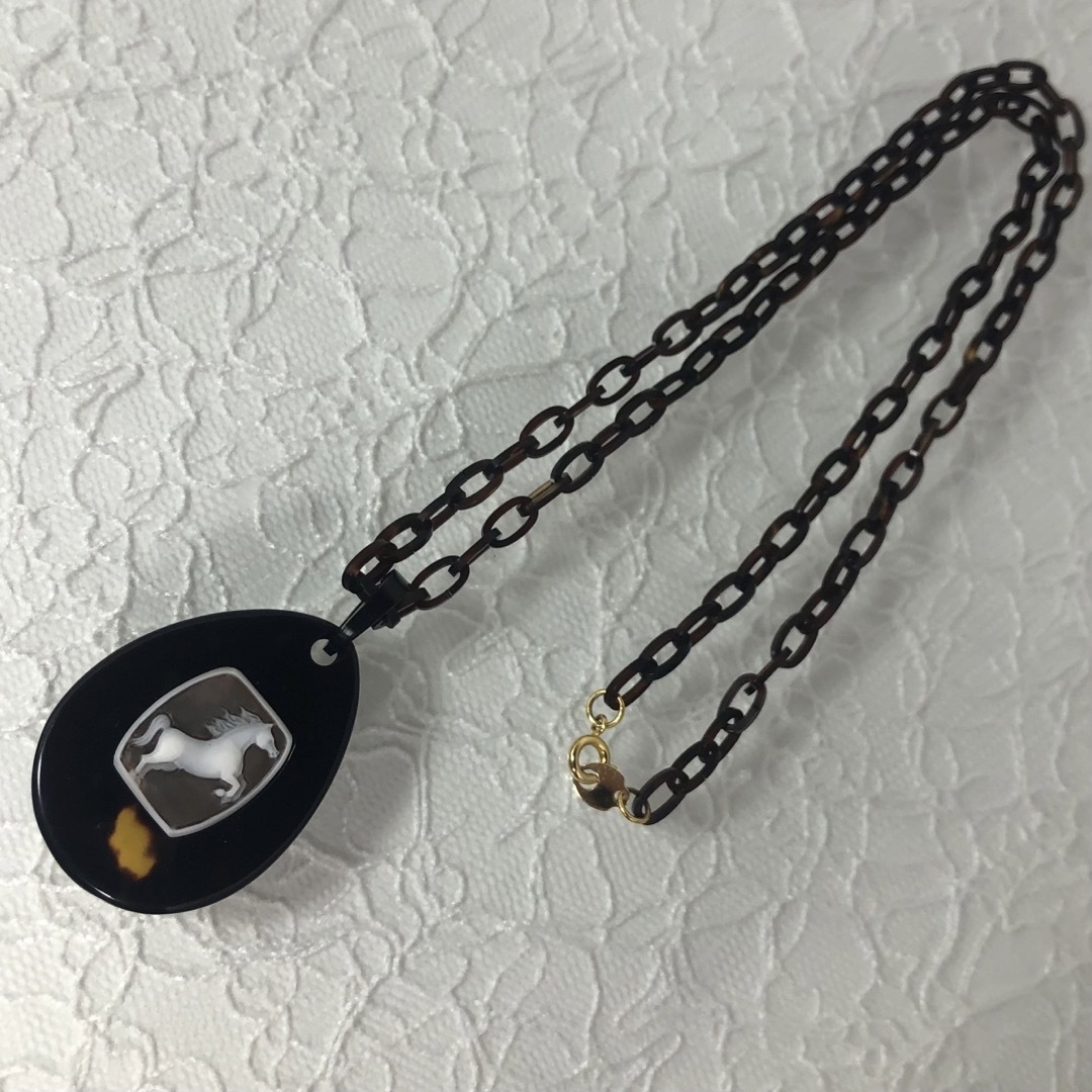 RA146)べっ甲巻きシェルカメオペンダント パスクワーレ・エスポジート