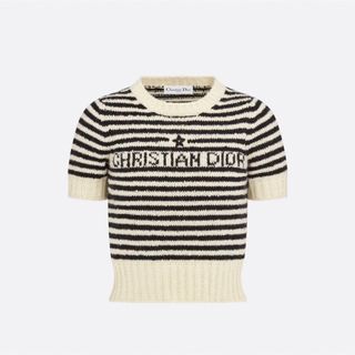 クリスチャンディオール(Christian Dior)の新作 新品 Christian Dior ディオール セーター 半袖 ボーダー(ニット/セーター)