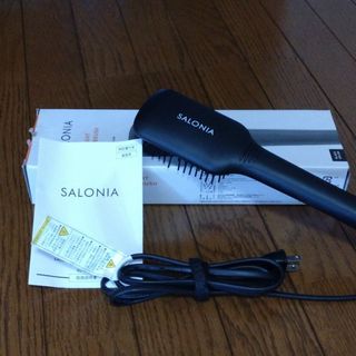 SALONIA ストレートヒートブラシ SL-012BK(ヘアアイロン)