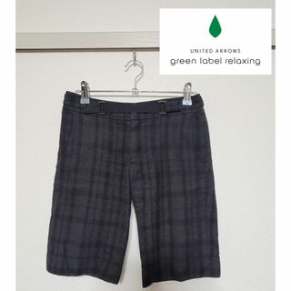 ユナイテッドアローズグリーンレーベルリラクシング(UNITED ARROWS green label relaxing)の【グリーンレーベルリラクシング】　レディース　ハーフパンツ　グリーン×パープル(ハーフパンツ)