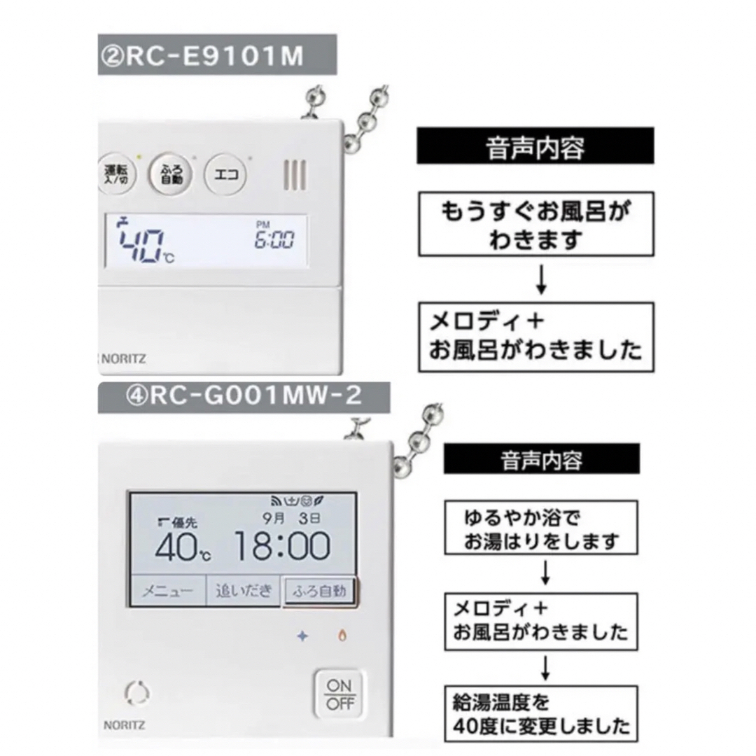 ②④ガシャポン【2種】サウンドNORITZ給湯器リモコン〜おふろがわきました〜