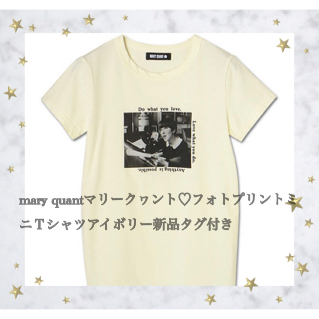 MARY QUANT(マリークワント)のmary quant♡フォトプリントミニＴシャツアイボリー新品タグ付き レディースのトップス(Tシャツ(半袖/袖なし))の商品写真