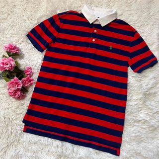 ポロラルフローレン(POLO RALPH LAUREN)の【SALE】ポロラルフローレン　美品　ポロシャツ　M ネイビー　レッド　キッズ(ポロシャツ)