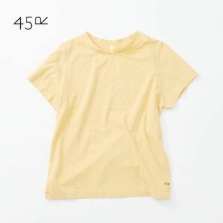 フォーティファイブアール(45R)の美品 45R ✨45rpm ジンバブエコットン天竺 ロゴ刺繍 星Tシャツ クルー(Tシャツ(半袖/袖なし))