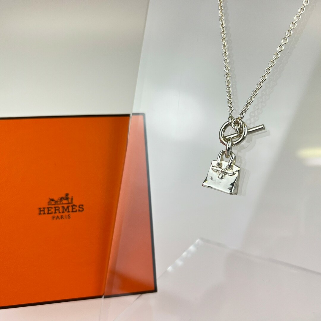 未使用 HERMES エルメス ネックレス アミュレットバーキン シルバー