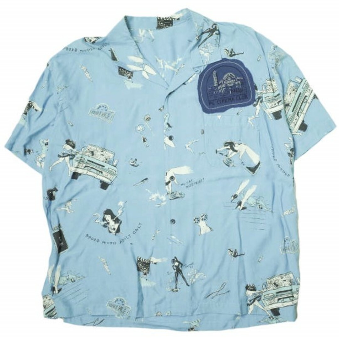 Porter Classic ポータークラシック 21SS 日本製 ALOHA SHIRT STRONG WOMEN & RUSS アロハシャツ ストロングウーマンアンドラス M BLUE 半袖 オープンカラー トップス【中古】【Porter Classic】 メンズのトップス(シャツ)の商品写真