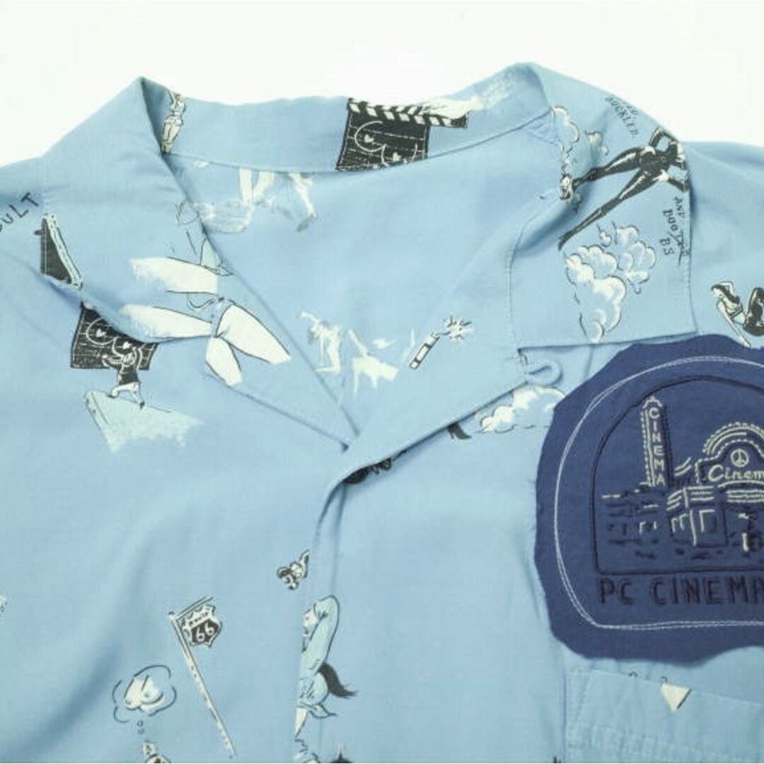 Porter Classic ポータークラシック 21SS 日本製 ALOHA SHIRT STRONG WOMEN & RUSS アロハシャツ ストロングウーマンアンドラス M BLUE 半袖 オープンカラー トップス【中古】【Porter Classic】 メンズのトップス(シャツ)の商品写真