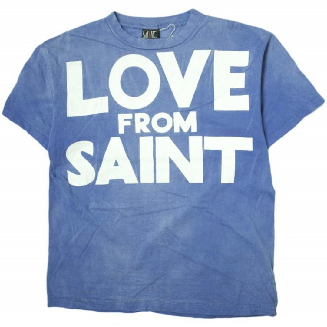 SAINT MICHAEL セントマイケル 22SS 日本製 SS TEE LOVE FROM SAINT グラフィックロゴTシャツ SM-S22-0000-025 L BLUE 半袖 SAINT Mxxxxxx トップス【SAINT MICHAEL】