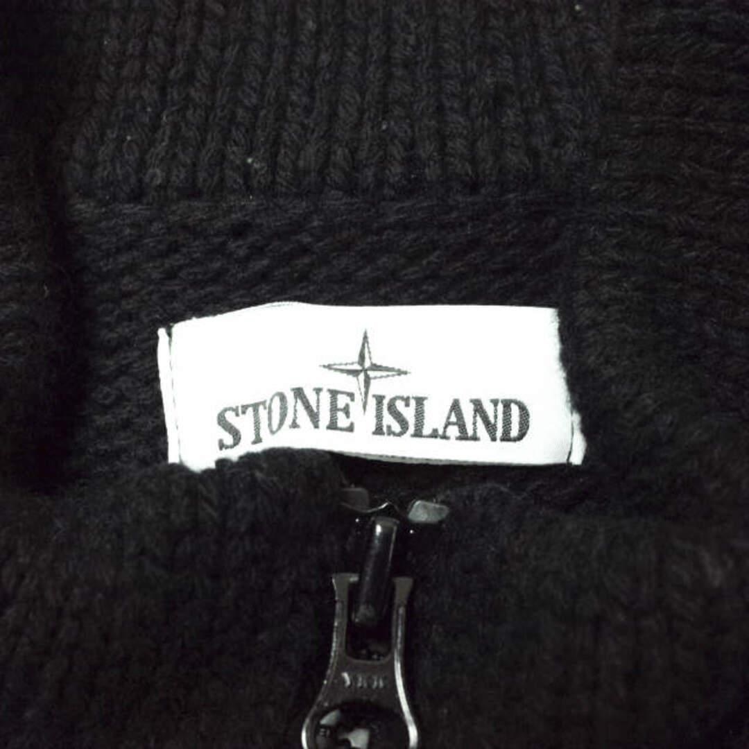 STONE ISLAND(ストーンアイランド)のSTONE ISLAND ストーンアイランド イタリア製 ジップアップニットベスト 7715535A3 L BLACK ジレ ウール トップス【中古】【STONE ISLAND】 メンズのトップス(ベスト)の商品写真