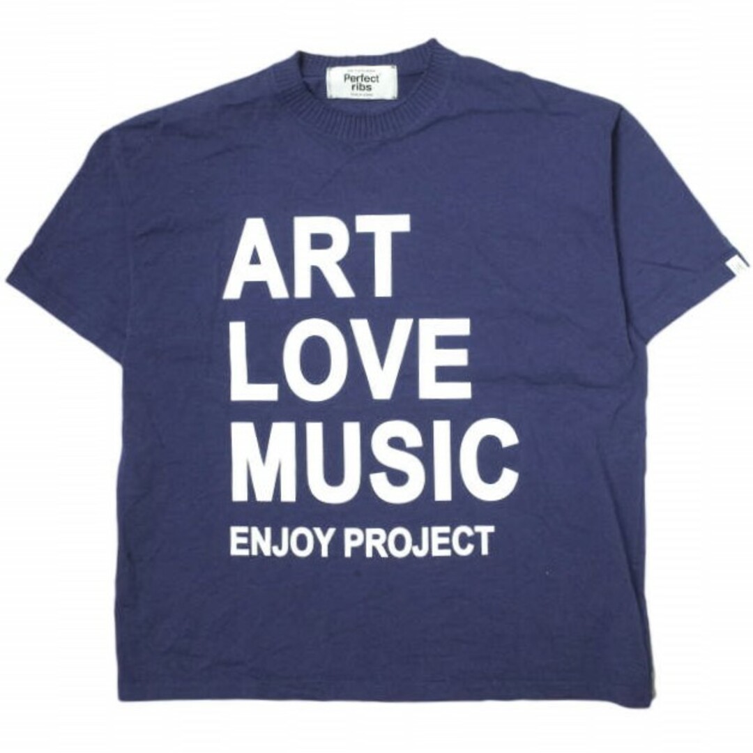 Perfect ribs x A LOVE MOVEMENT パーフェクトリブス ア ラブ ムーブメント 23SS 別注 日本製 BASIC  SHORT SLEEVE T-SHIRTS - ART LOVE MUSIC ロゴプリントTシャツ PR312017A XL NAVY 半袖 ...