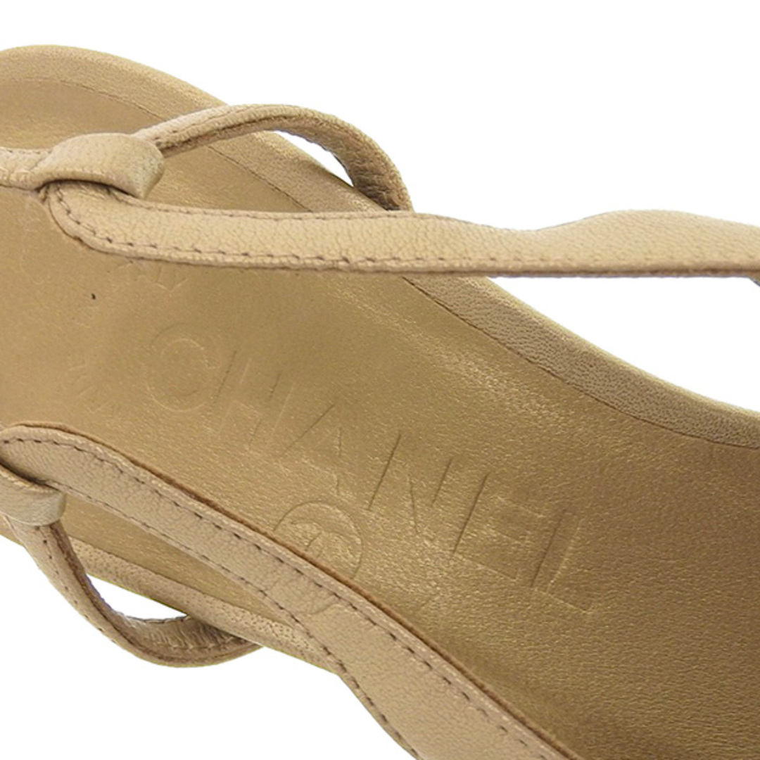 CHANEL - シャネル CHANEL バックストラップサンダル レザー ゴールド