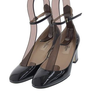 ヴァレンティノ(VALENTINO)の美品 ヴァレンティノ VALENTINO GARAVANI アンクルストラップパンプス パテントレザー ブラック size34 1/2 Y01164(ハイヒール/パンプス)