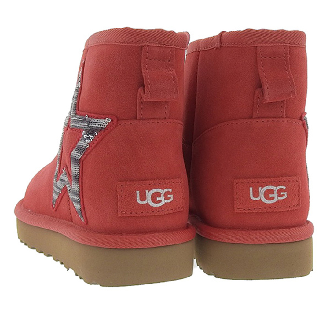 UGG(アグ)の新品 アグ UGG CLASSIC MINI STAR ムートン ブーツ ショート スパンコール スター レディース 赤 レッド size22cm Y01205 レディースの靴/シューズ(ブーツ)の商品写真