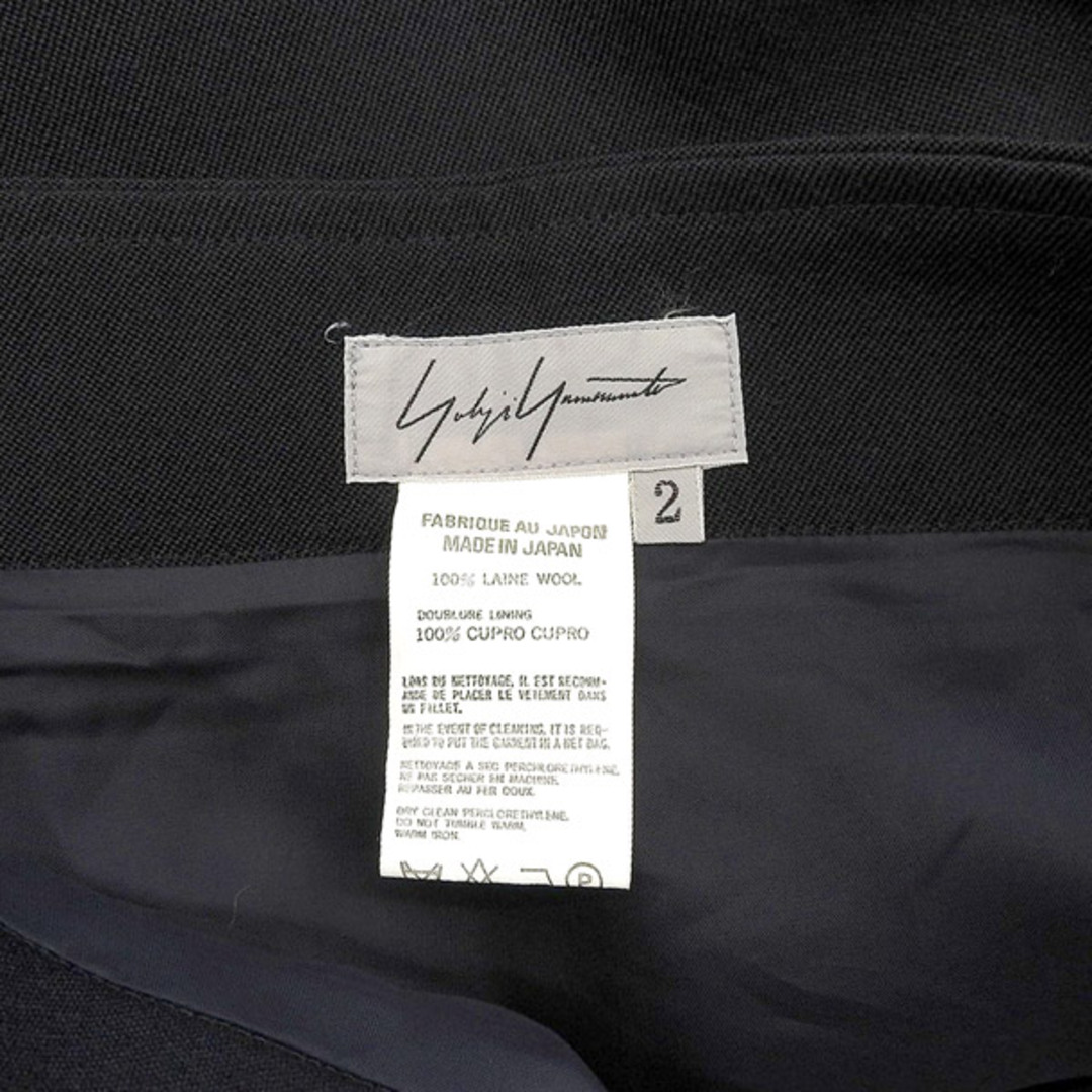 Yohji Yamamoto(ヨウジヤマモト)の美品 ヨウジヤマモト YOHJI YAMAMOTO ウール アシンメトリー ロングスカート レディース 黒 size2 Y01227 レディースのスカート(ロングスカート)の商品写真