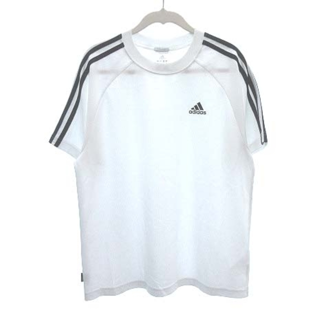 adidas(アディダス)のアディダス スポーツウェア Tシャツ 半袖 メッシュ ライン M 白 ■MO スポーツ/アウトドアのスポーツ/アウトドア その他(その他)の商品写真