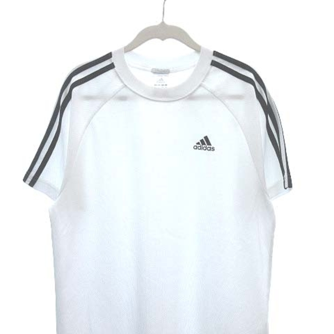 adidas(アディダス)のアディダス スポーツウェア Tシャツ 半袖 メッシュ ライン M 白 ■MO スポーツ/アウトドアのスポーツ/アウトドア その他(その他)の商品写真