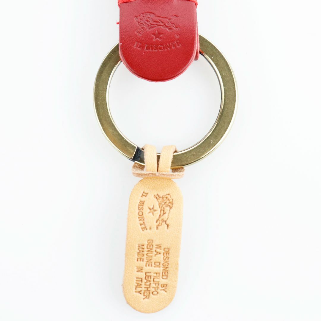 イルビゾンテ キーリング レッド レザー 本革 キーホルダー アクセサリー 赤色 8