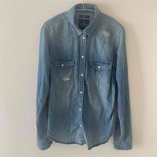 アメリカンイーグル(American Eagle)の【アメリカンイーグル】スリムフィットデニムシャツ Sサイズ(シャツ/ブラウス(長袖/七分))